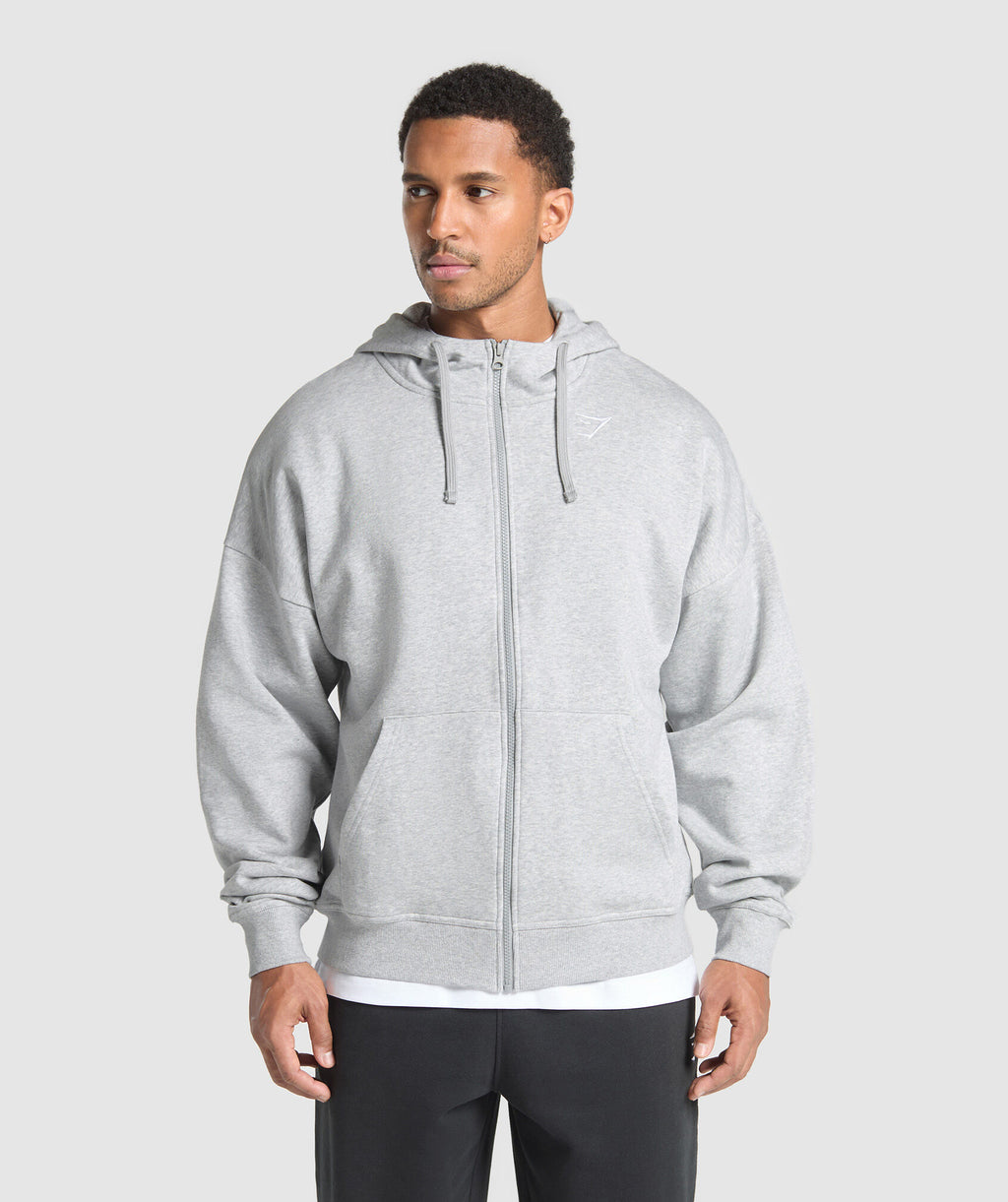 Crest Oversized Zip Up Hoodie - Gymshark