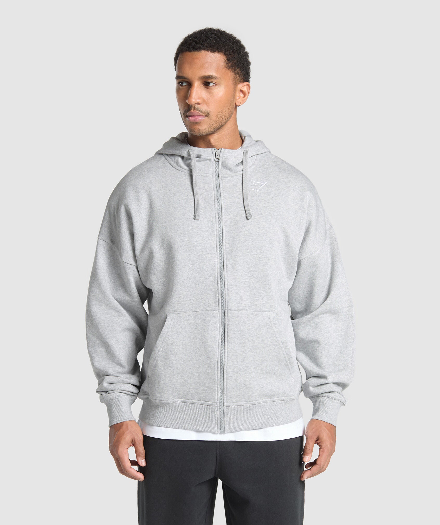 Crest Oversized Zip Up Hoodie - Gymshark